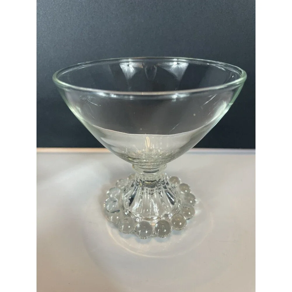Vtg Anchor Hocking Glasses Berwick Boopie Clear Champagne Tall Sherbet Set 6